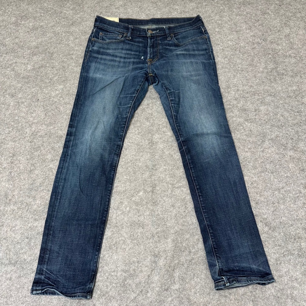 Abercrombie & Fitch Skinny Jean Mens 32x30 Blue Denim Stretch Casual 5-Pocket
